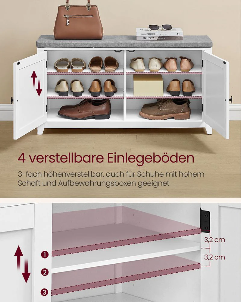 Kapstok met Spiegel & Schoenenbank – Complete Halmeubelset met Kastje - Image 6