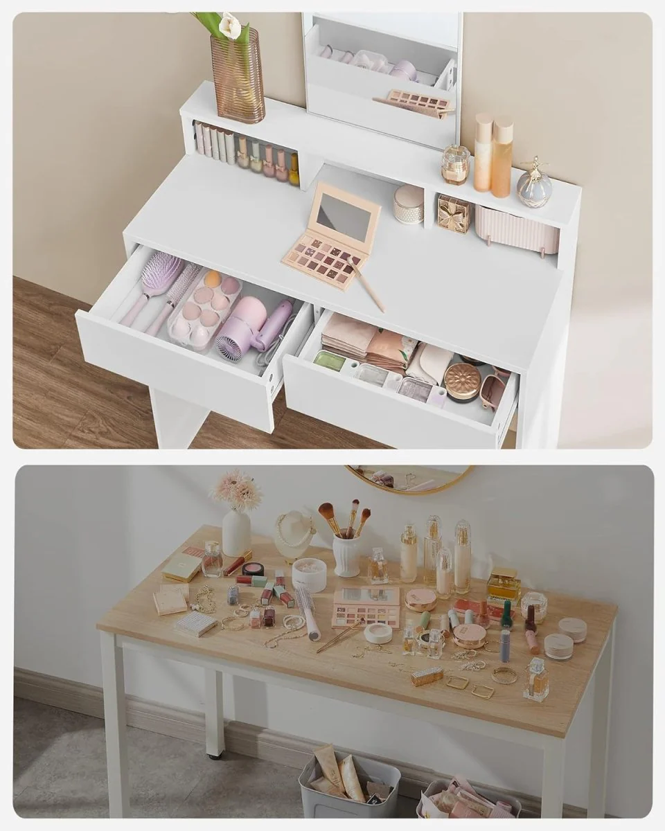 Kaptafel met Laden - Make-up Tafel - Wit - Image 3