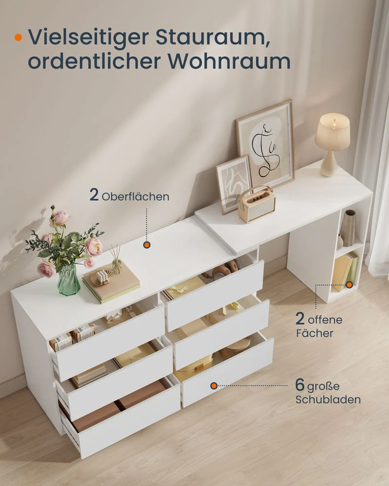Kaptafel met 6 Laden - Verstelbare Kast - L-vorm - Image 6