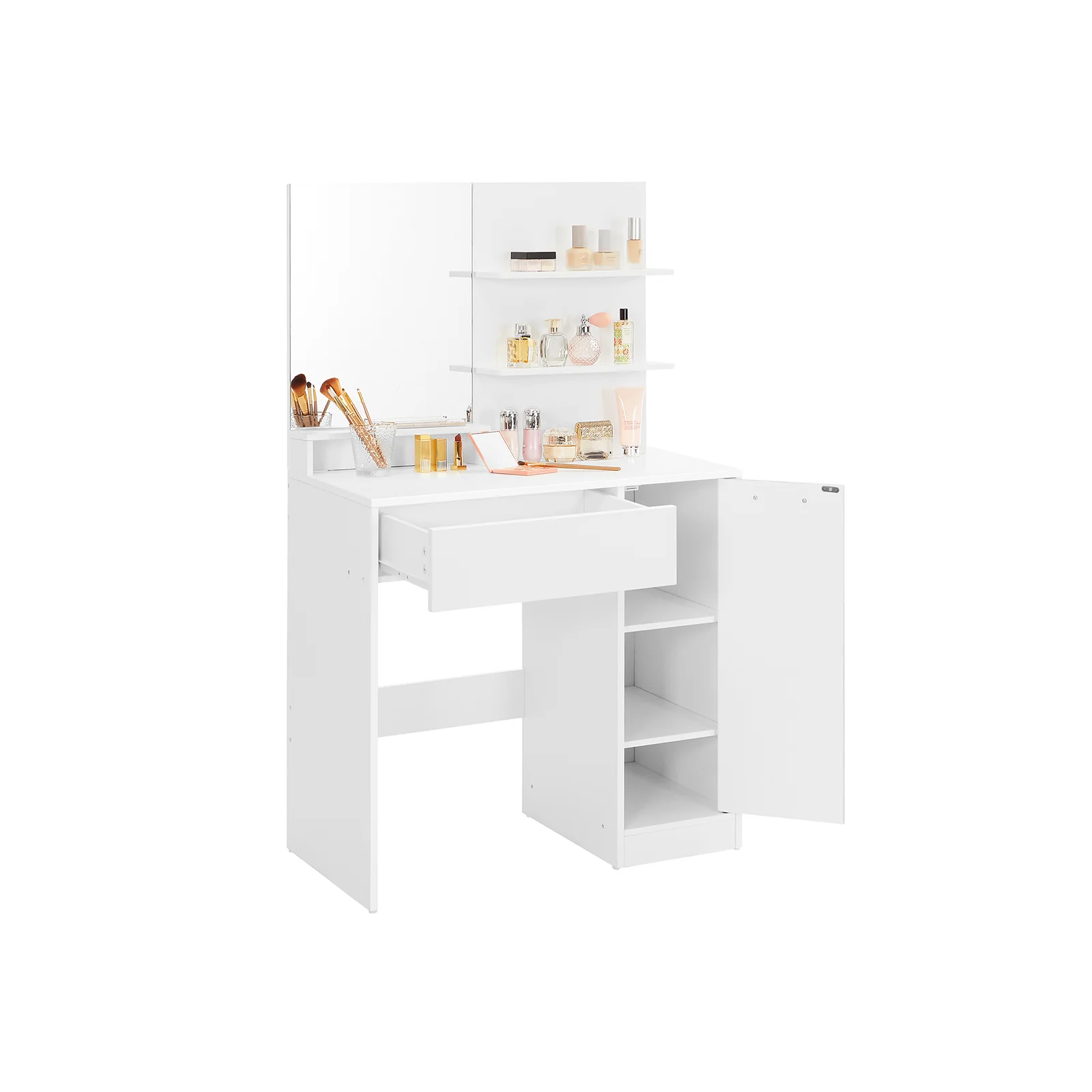 Kaptafel met Spiegel – Secret Beauty Garden – 80 x 40 x 132 cm – Opbergruimte & Elegant Design - Image 2