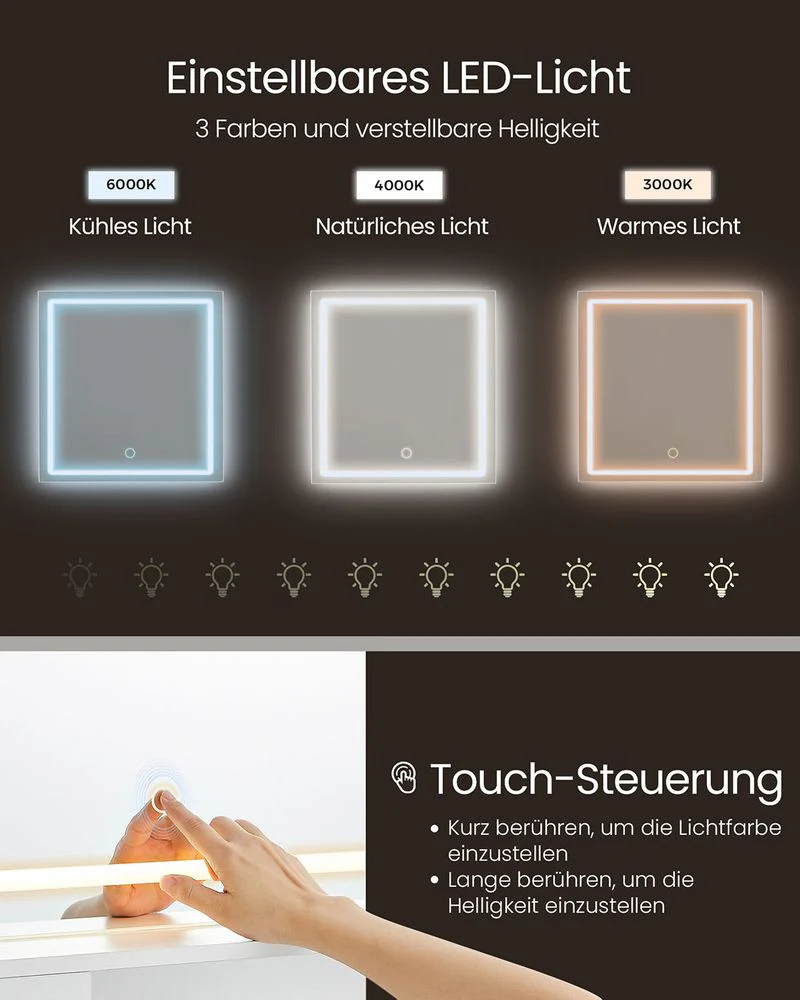 Moderne Kaptafel met Verlichting en Stopcontacten - USB-aansluiting - Image 4