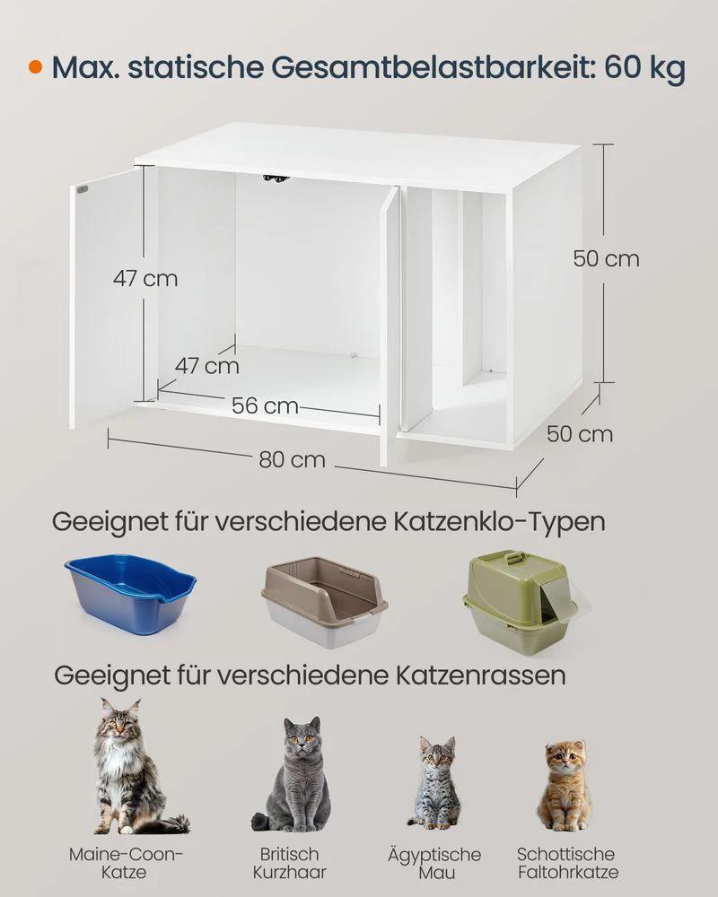 Kattenbak Kast met Push-to-Open Deuren - Kattenhuis - Image 5