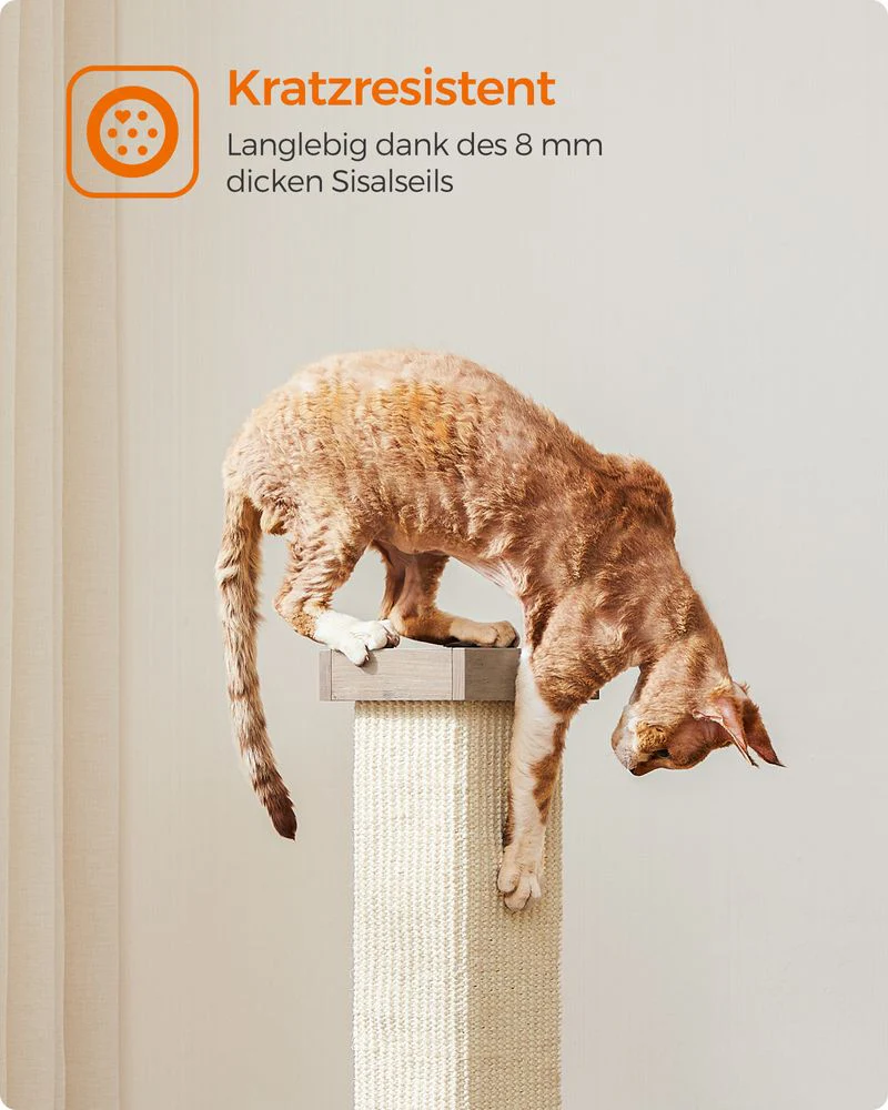 Kattenkrabpaal – 73 cm Hoog – Sisaltouw – Antislip Basis – Beschermt Meubels - Image 3