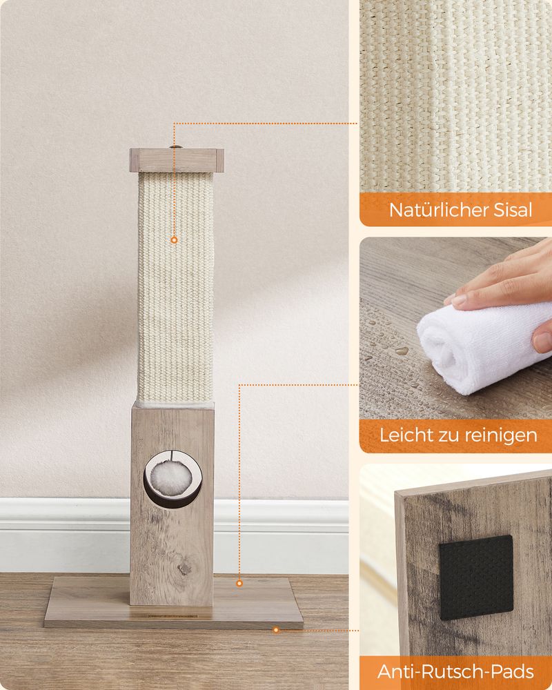 Kattenkrabpaal – 73 cm Hoog – Sisaltouw – Antislip Basis – Beschermt Meubels - Image 8