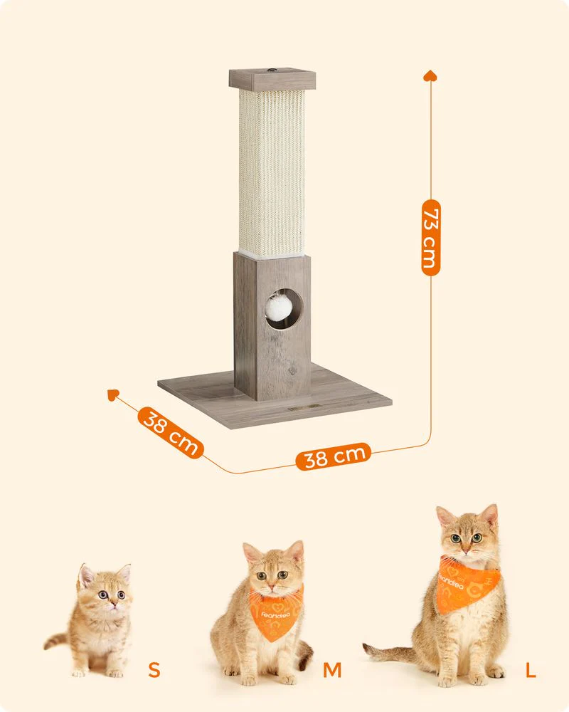 Kattenkrabpaal – 73 cm Hoog – Sisaltouw – Antislip Basis – Beschermt Meubels - Image 9