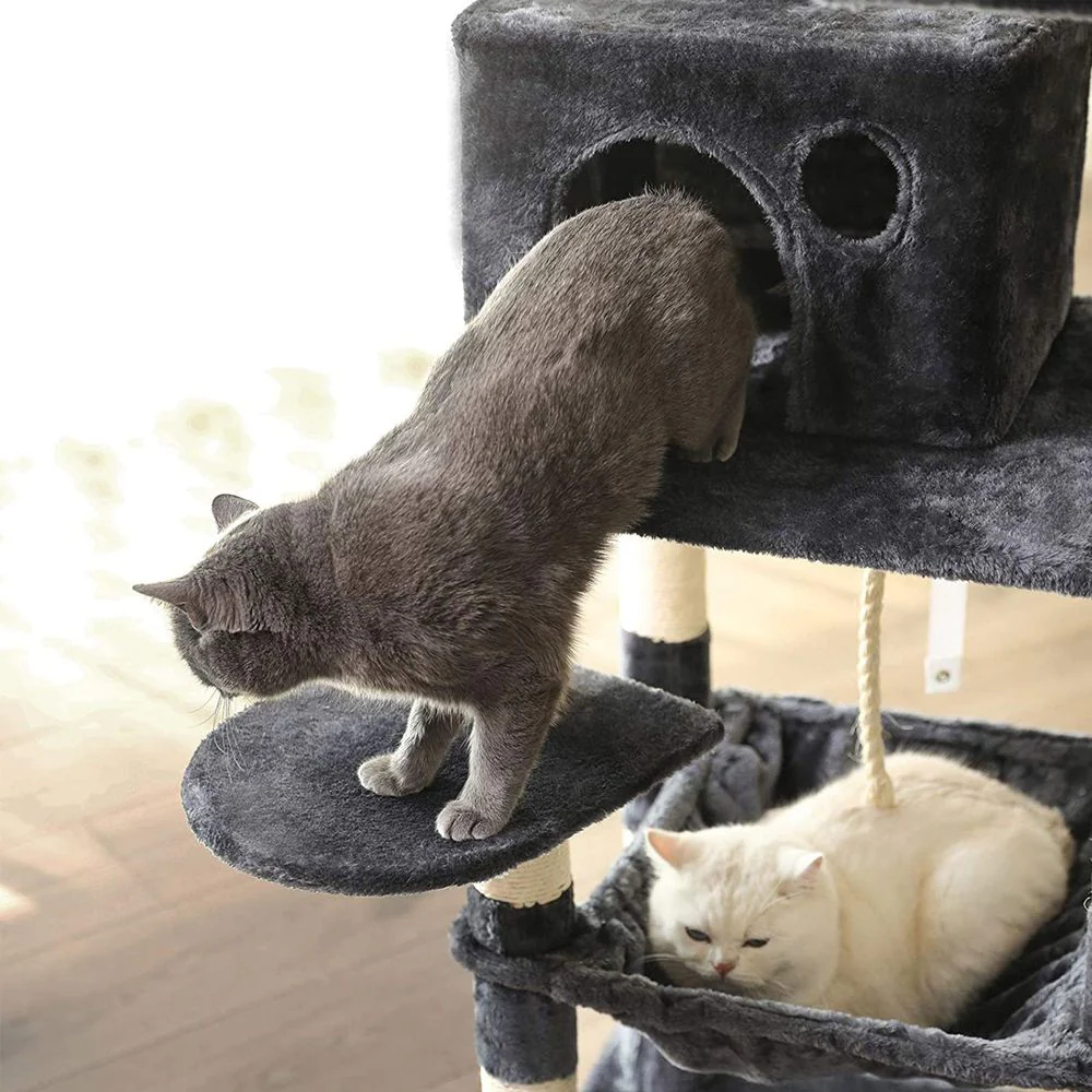 Kattenkrabpaal met Hangmat en Uitzichtplatforms – Comfortabele en Stabiele Krabtoren voor 1 tot 2 Katten - Image 10