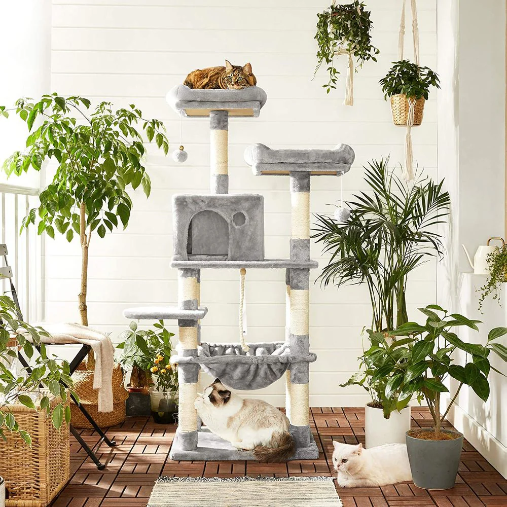 Kattenkrabpaal met Hangmat en Uitzichtplatforms – Comfortabele en Stabiele Krabtoren voor 1 tot 2 Katten - Image 14