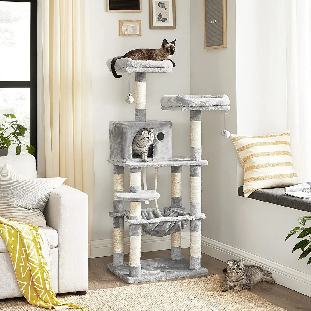 Kattenkrabpaal met Hangmat en Uitzichtplatforms – Comfortabele en Stabiele Krabtoren voor 1 tot 2 Katten - Image 16