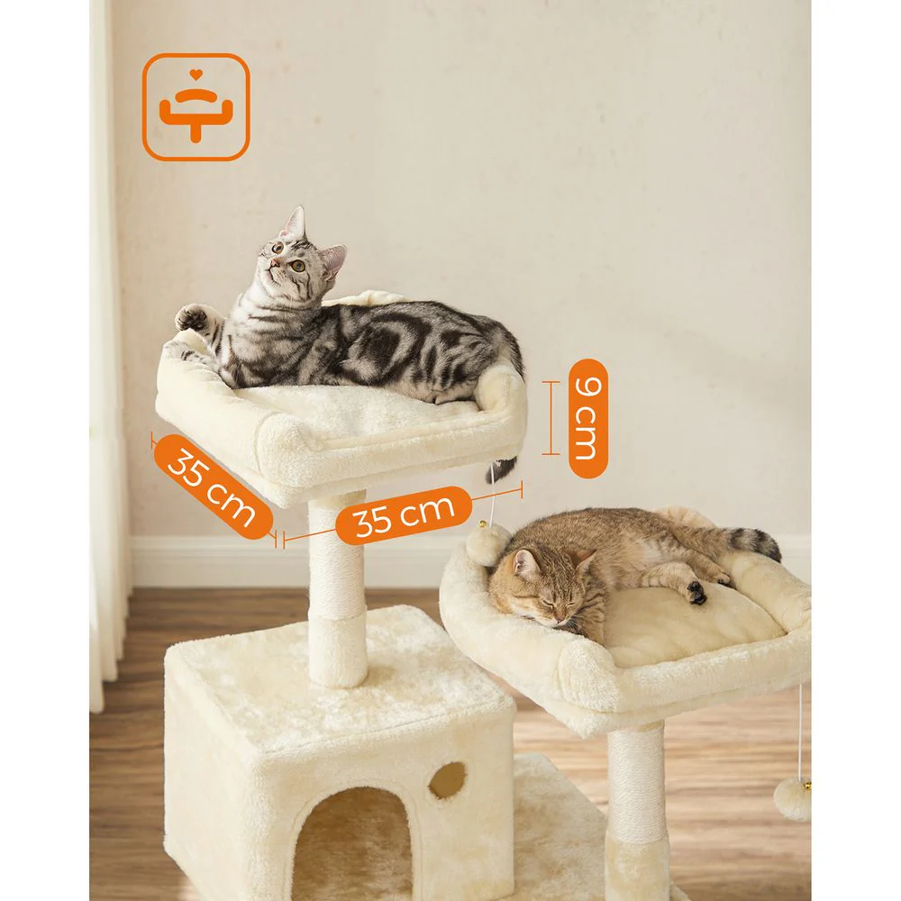 Kattenkrabpaal met Hangmat en Uitzichtplatforms – Comfortabele en Stabiele Krabtoren voor 1 tot 2 Katten - Image 7