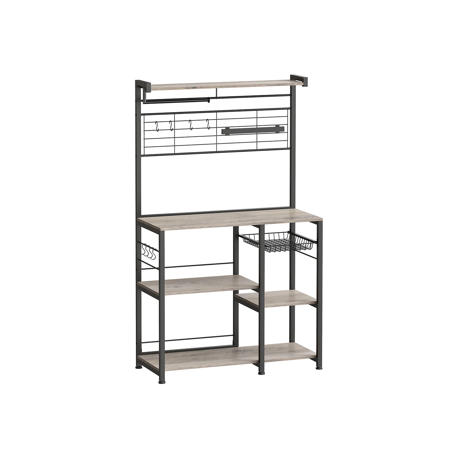 Keukenkast – Vrijstaande Keukenplank met Magnetische Messenhouder en Draadmand – 12 Haken - Image 10