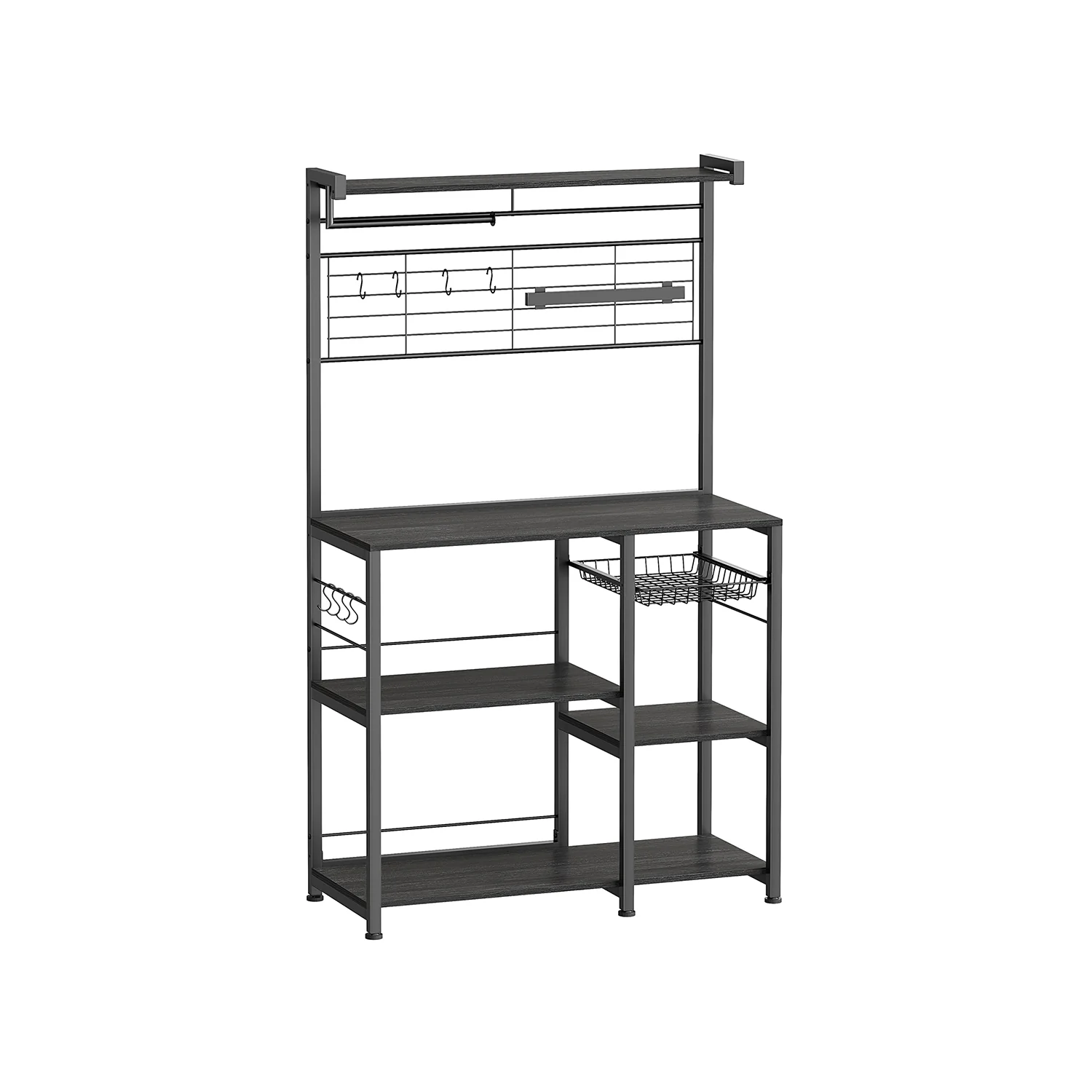 Keukenkast – Vrijstaande Keukenplank met Magnetische Messenhouder en Draadmand – 12 Haken - Image 9