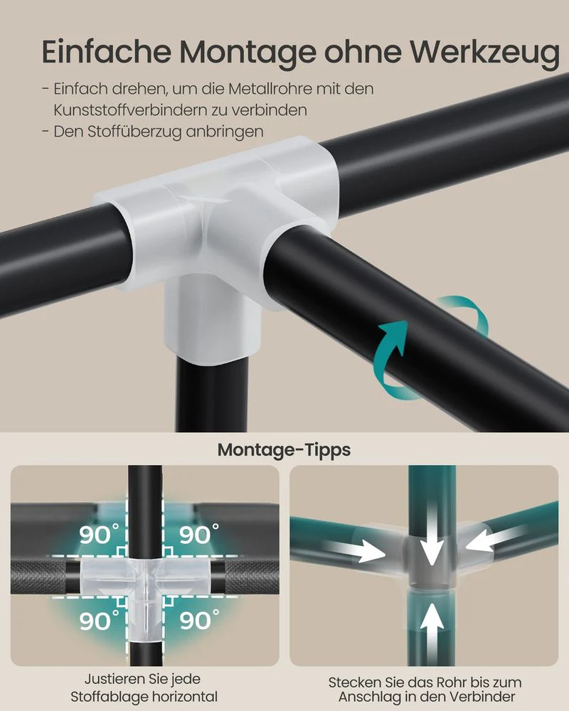 Kledingkast Stof – Met Hanggedeelte En Opbergvakken – Ruimtebesparend – Met Afdekhoes - Image 7