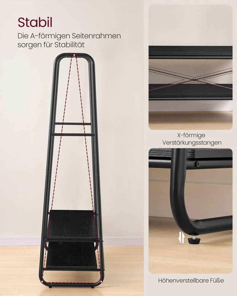 Kledingrek met Legplanken – Industrieel Design – Vrijstaand – 100 cm Breed - Image 8