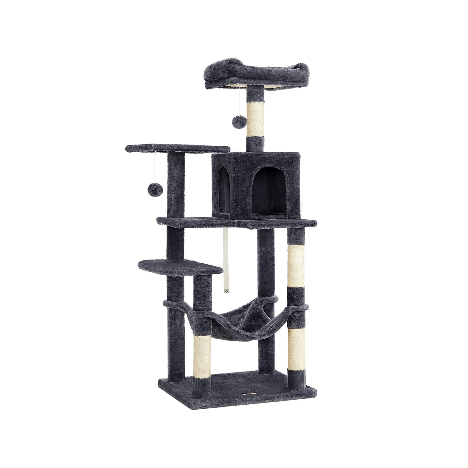 Krabpaal voor Katten – Met Hangmat, Knuffelgrot en Speelballetje – 143 cm Hoog – Voor 1-4 Katten - Image 4