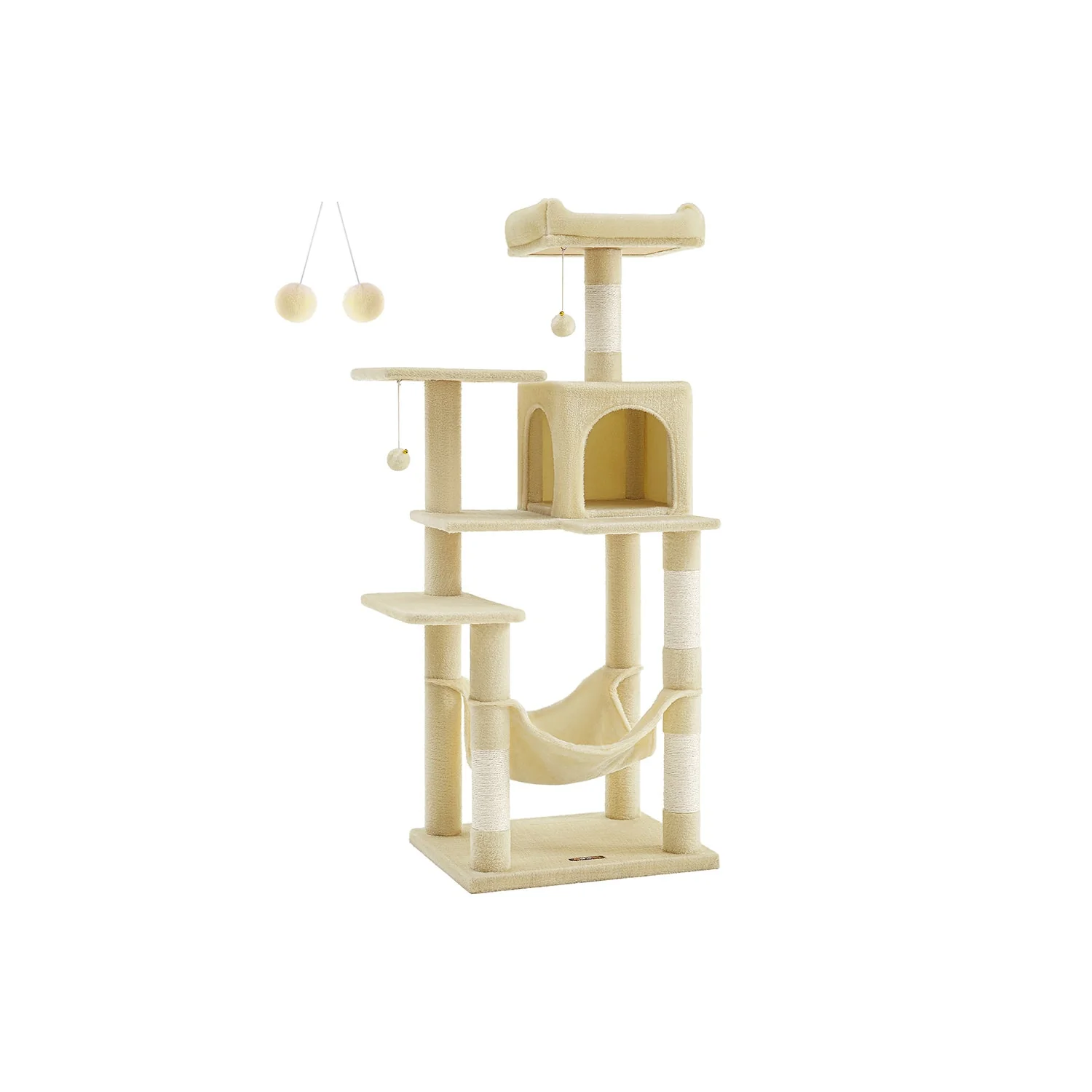 Krabpaal voor Katten – Met Hangmat, Knuffelgrot en Speelballetje – 143 cm Hoog – Voor 1-4 Katten - Image 7