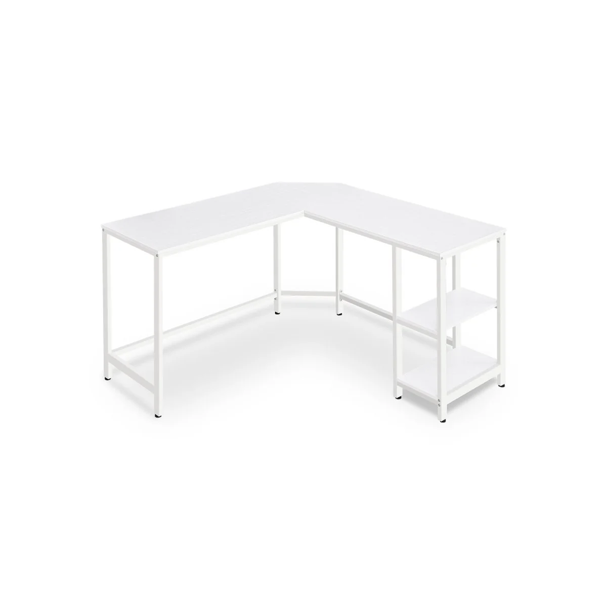 L-vormig Computerbureau met Verwijderbare Opbergplank – Ruimtebesparend Hoekbureau - Image 7