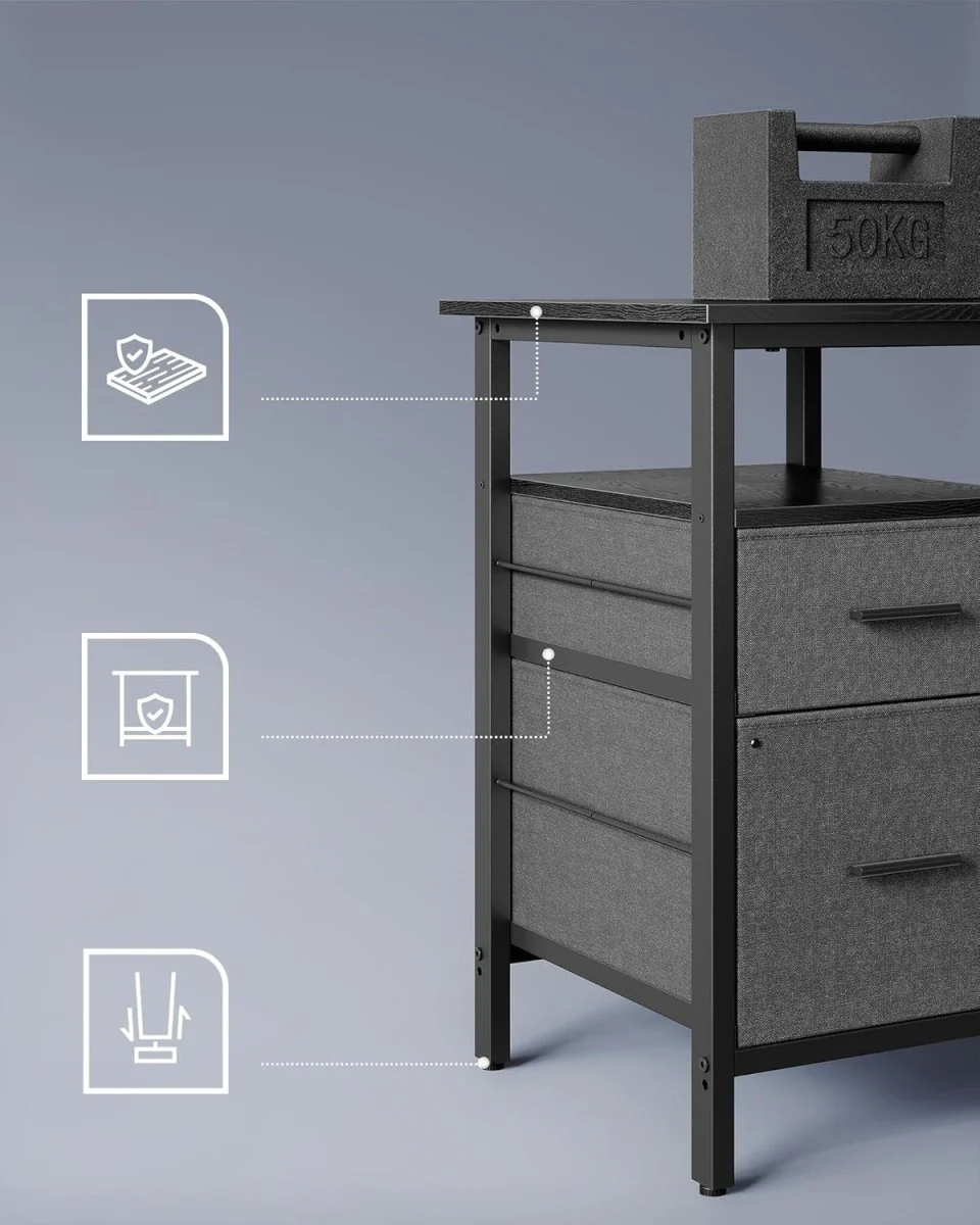 L-vormig Hoekbureau met LED-Verlichting & Stopcontacten - USB-Poorten - Gamebureau - Image 9