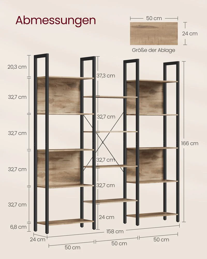Boekenkast Industrieel - Ladderrek - 14 Planken - Stabiel Metalen Frame - Image 9