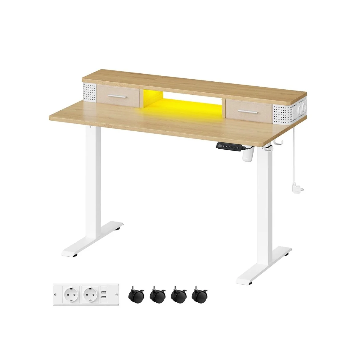 Elektrisch Sta Bureau met LED - Gamebureau - Met Stopcontact & USB-aansluiting - Image 11