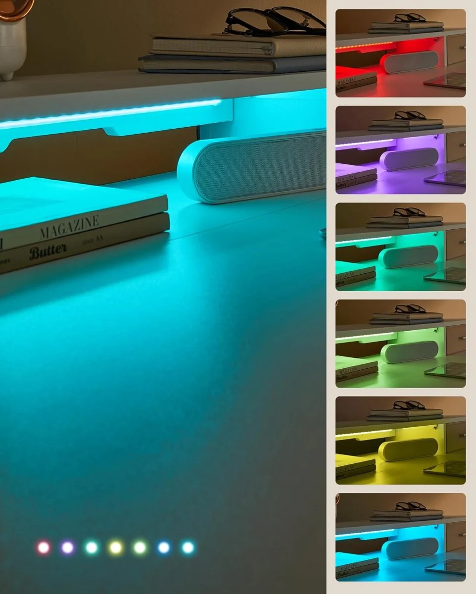 Elektrisch Sta Bureau met LED - Gamebureau - Met Stopcontact & USB-aansluiting - Image 3