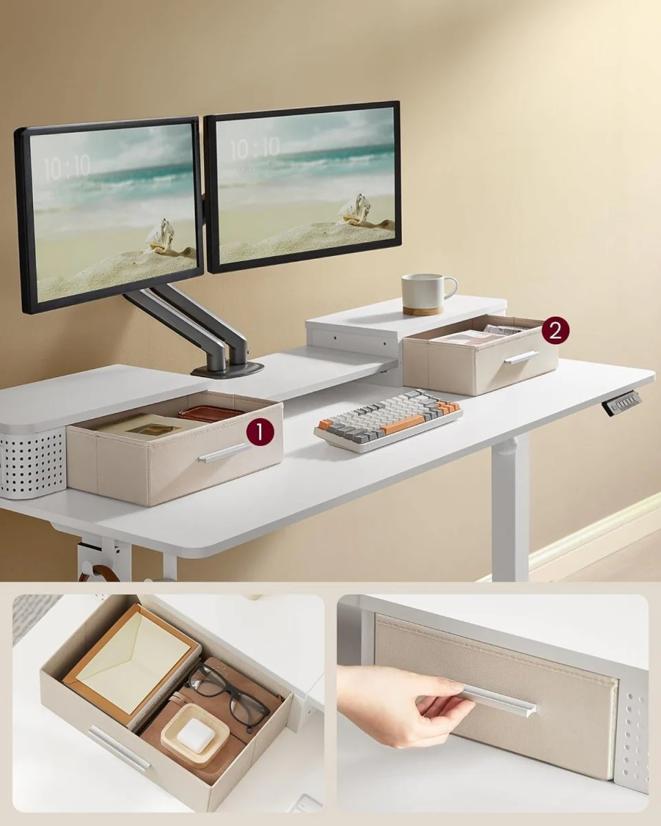 Elektrisch Sta Bureau met LED - Gamebureau - Met Stopcontact & USB-aansluiting - Image 7