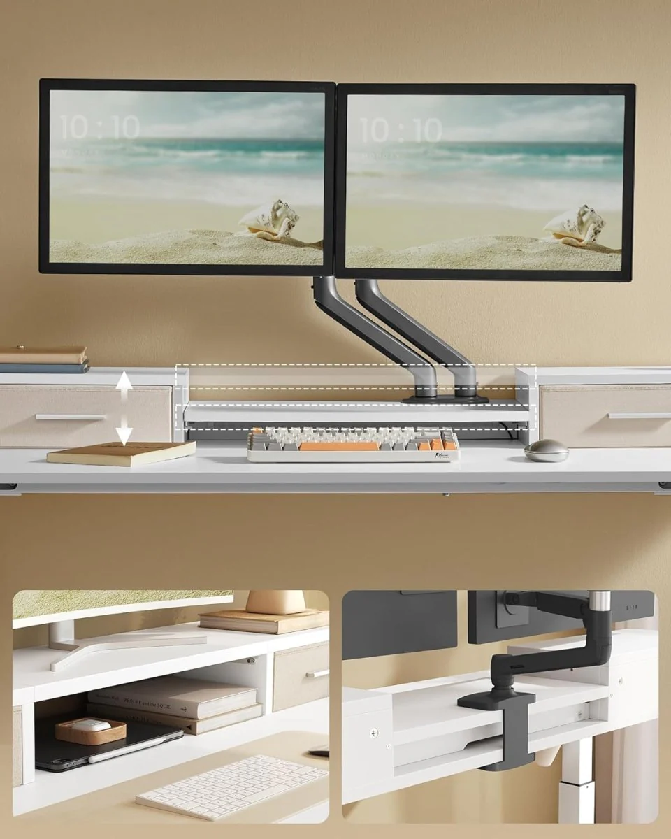 Elektrisch Sta Bureau met LED - Gamebureau - Met Stopcontact & USB-aansluiting - Image 9