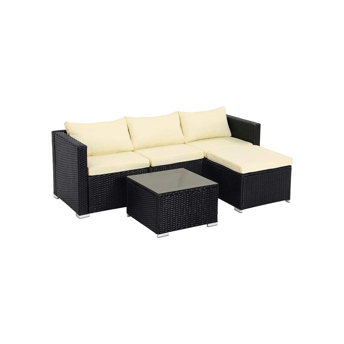 Loungeset met Tafel - Tuinbank - Tuinset - Polyrattan Tuinmeubelset - Image 3
