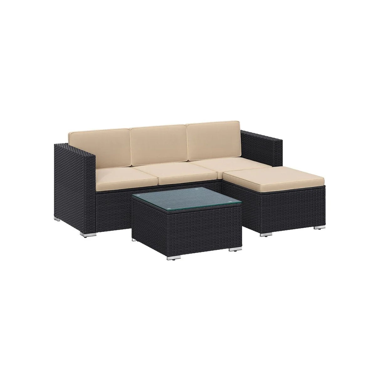 Loungeset met Tafel - Tuinbank - Tuinset - Polyrattan Tuinmeubelset - Image 4