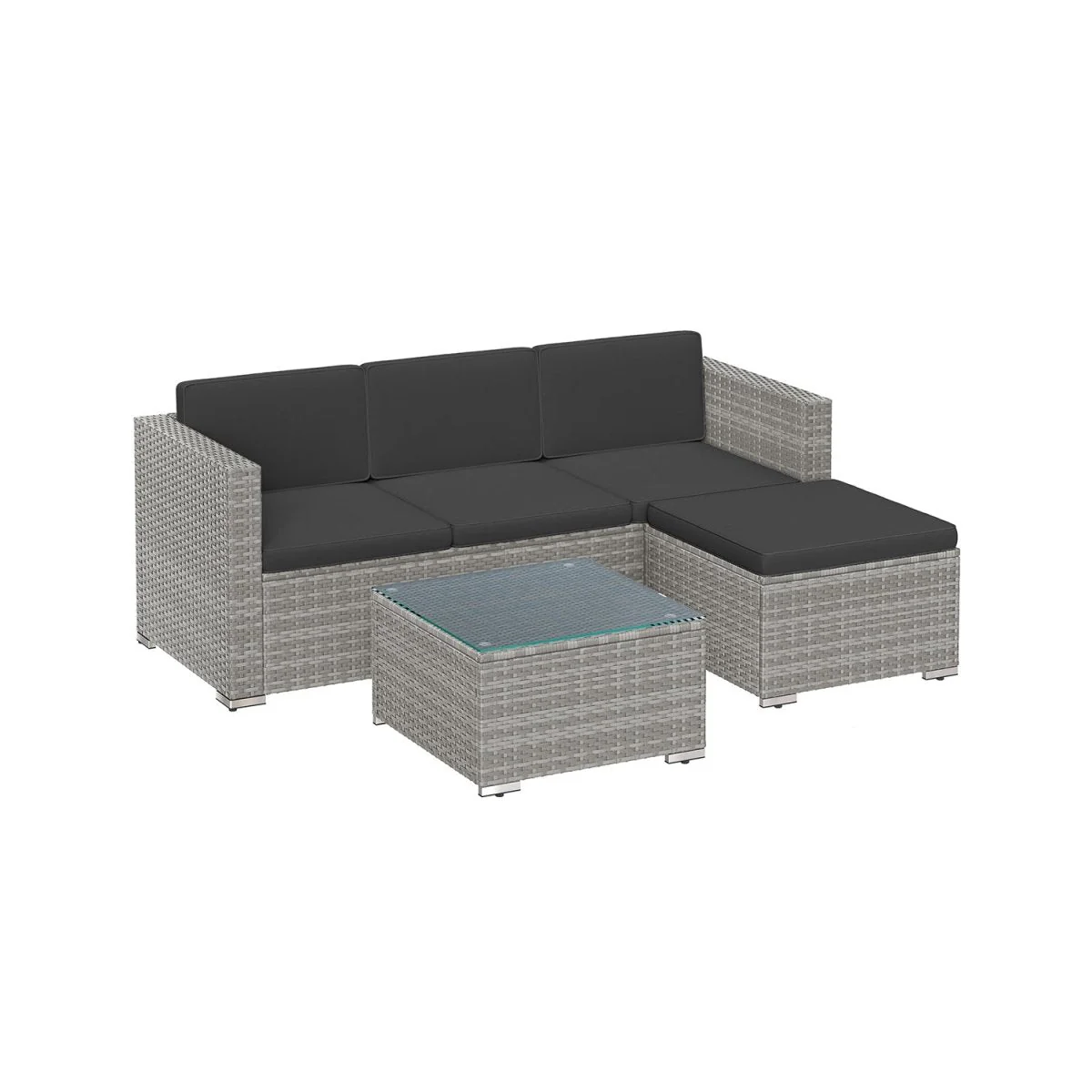 Loungeset met Tafel - Tuinbank - Tuinset - Polyrattan Tuinmeubelset - Image 5