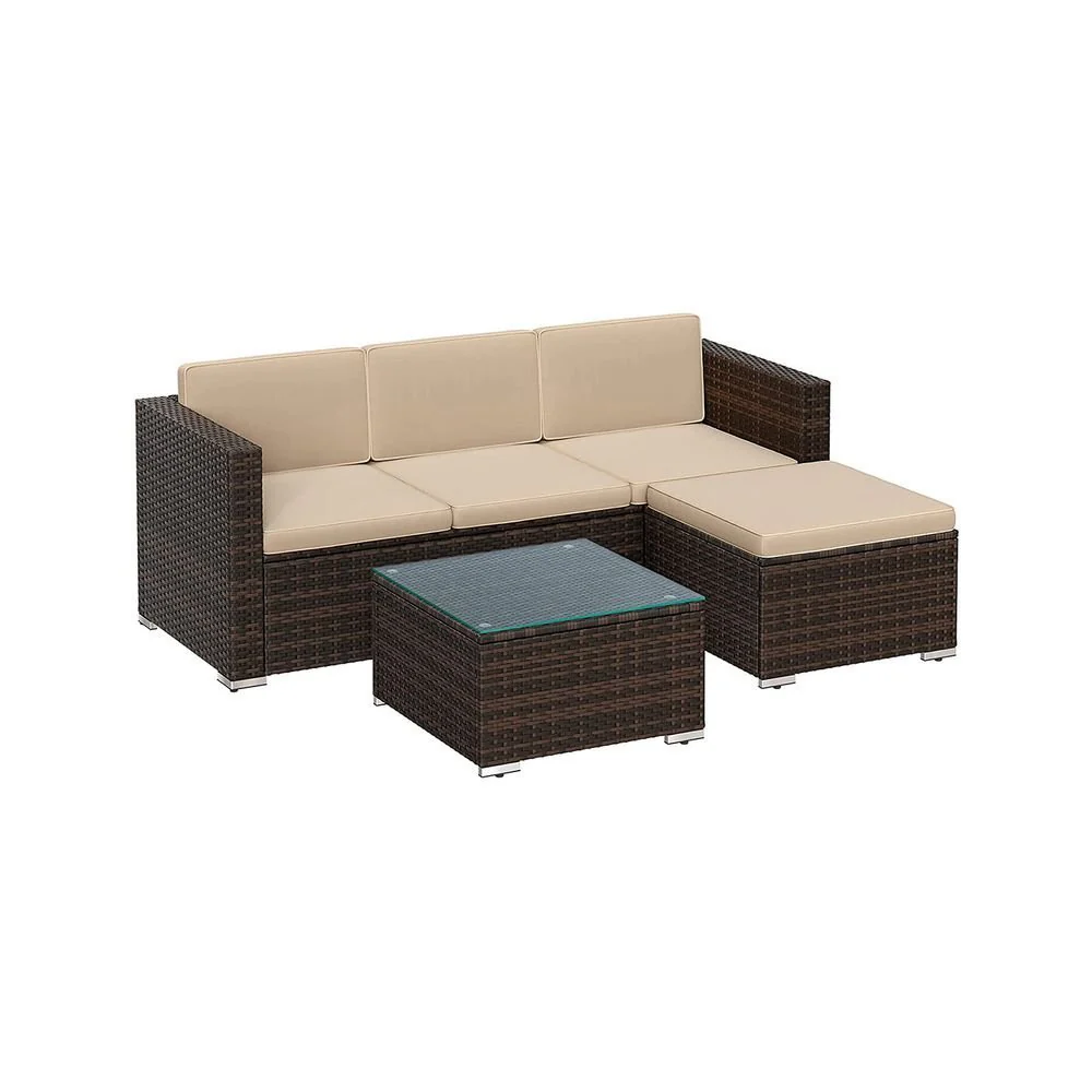 Loungeset met Tafel - Tuinbank - Tuinset - Polyrattan Tuinmeubelset - Image 7