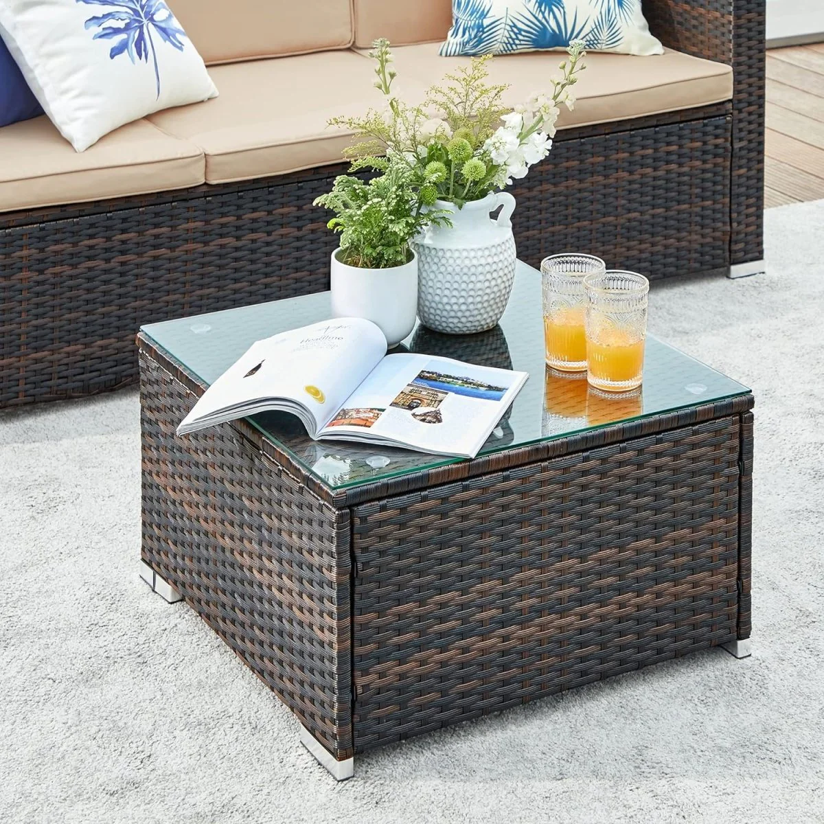 Loungeset met Tafel - Tuinbank - Tuinset - Polyrattan Tuinmeubelset - Image 8