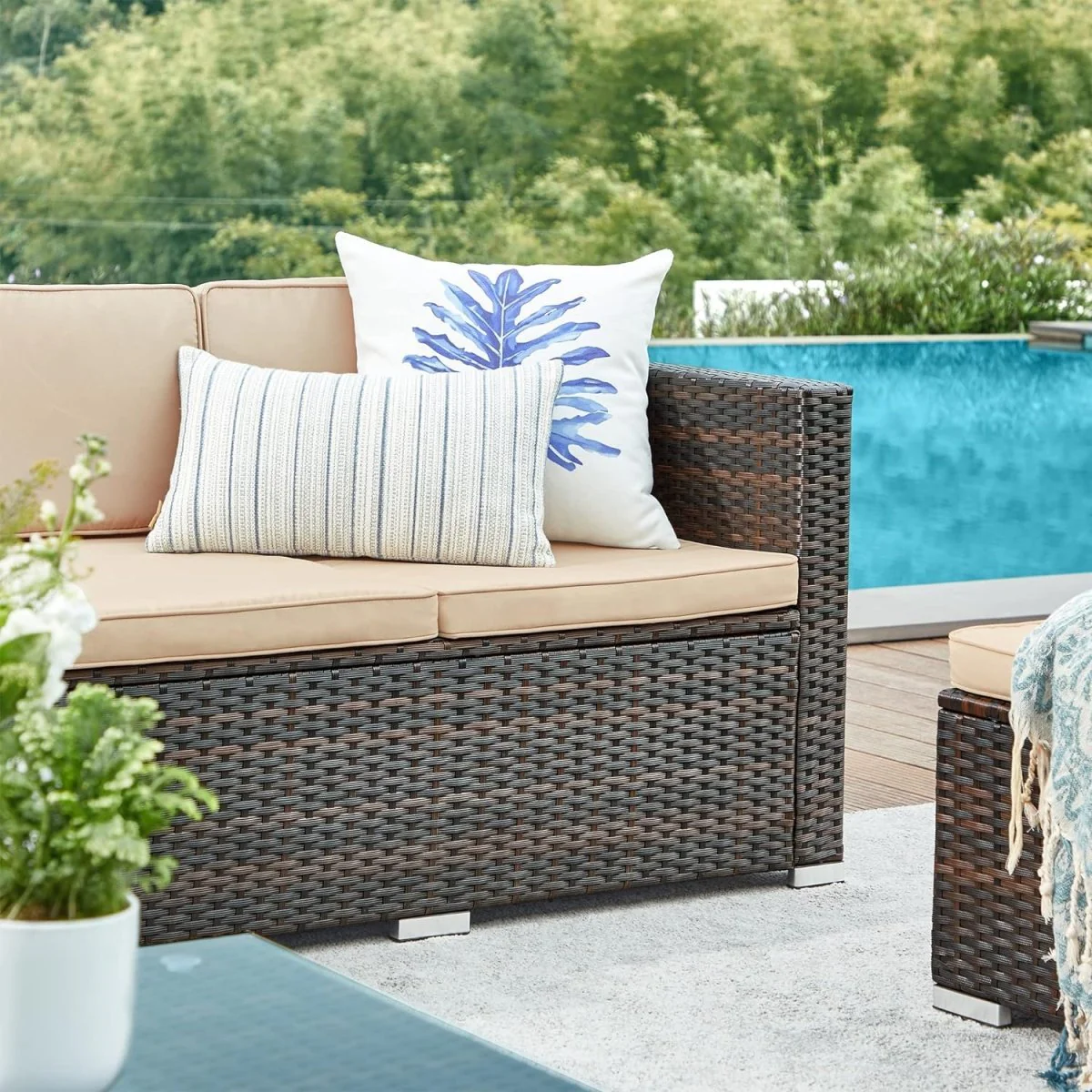 Loungeset met Tafel - Tuinbank - Tuinset - Polyrattan Tuinmeubelset - Image 9