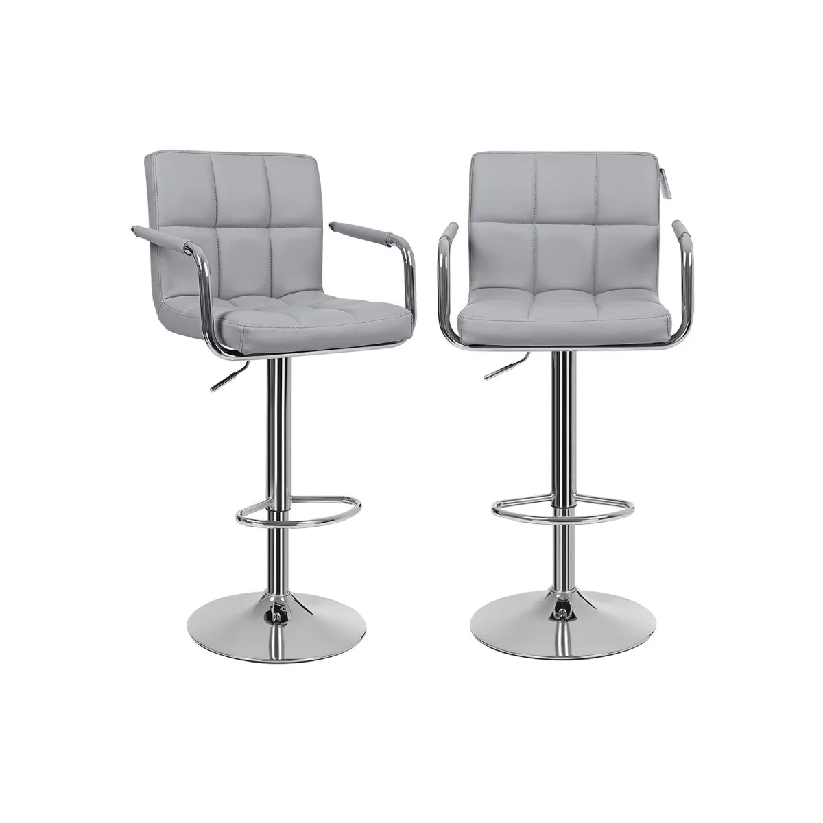 Set van 2 Luxe Barstoelen met Armleuning - Verstelbaar - Kunstleer - Image 2