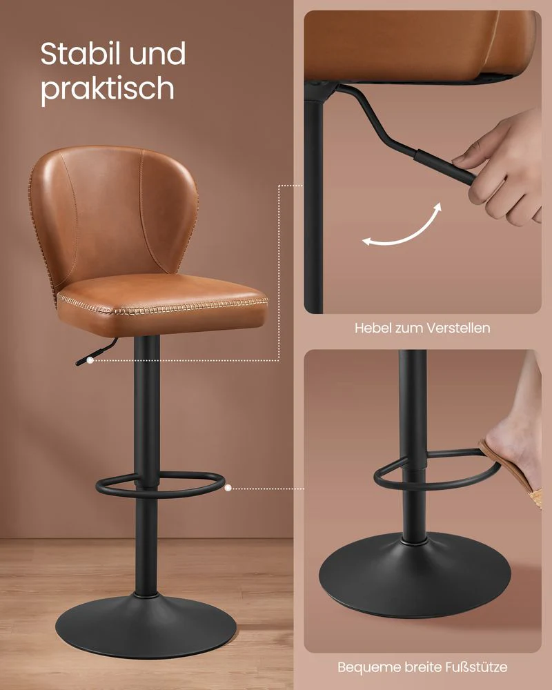 Luxe Barstoelen Set van 2 of 4 - Verstelbaar - 360° Draaibaar - Image 8