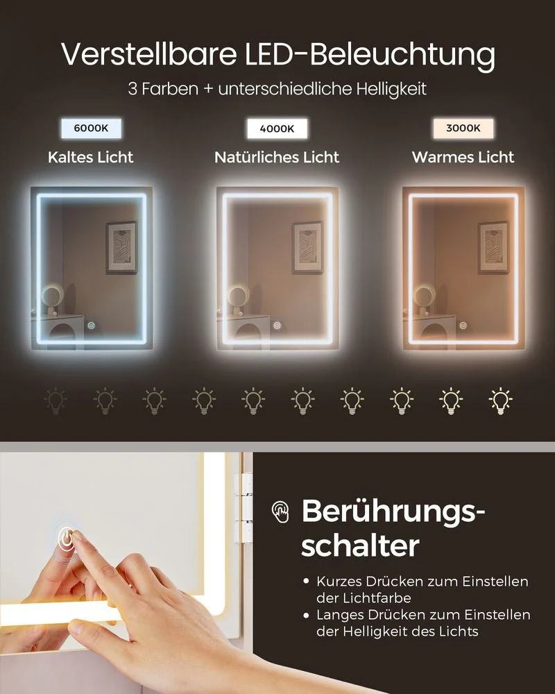 Make-uptafel met LED-verlichting en veel opbergruimte - Modern en Praktisch - Image 3