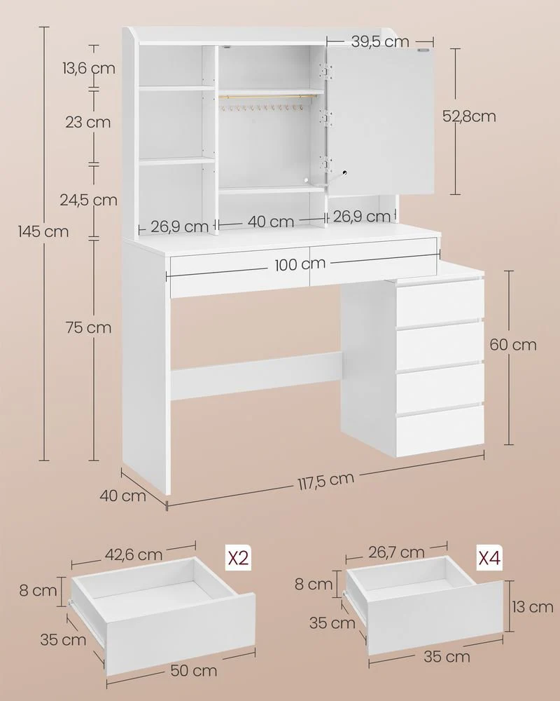 Make-uptafel met LED-verlichting en veel opbergruimte - Modern en Praktisch - Image 5