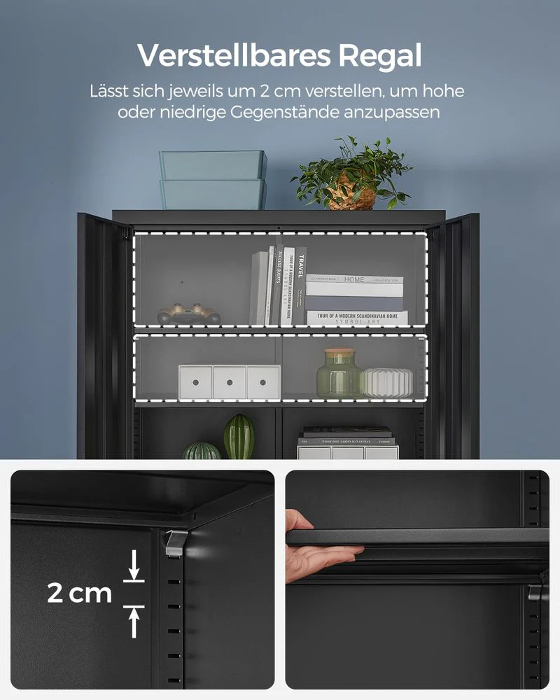 Metalen Archiefkast - 180 cm Hoog - Slot & Sleutels - Verstelbare Planken - Image 12