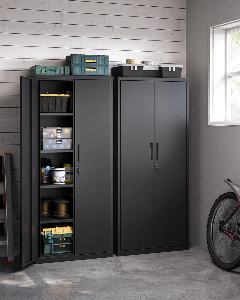 Metalen Archiefkast - 180 cm Hoog - Slot & Sleutels - Verstelbare Planken - Image 8