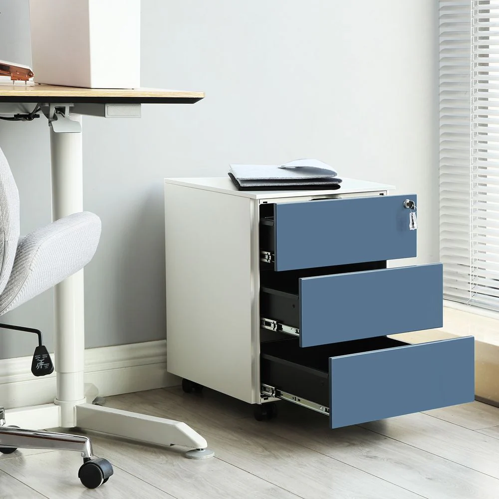 Metalen Ladeblok Met 3 Laden – Compacte Kantooropberger op Wielen – Stevig en Veilig Design - Image 15
