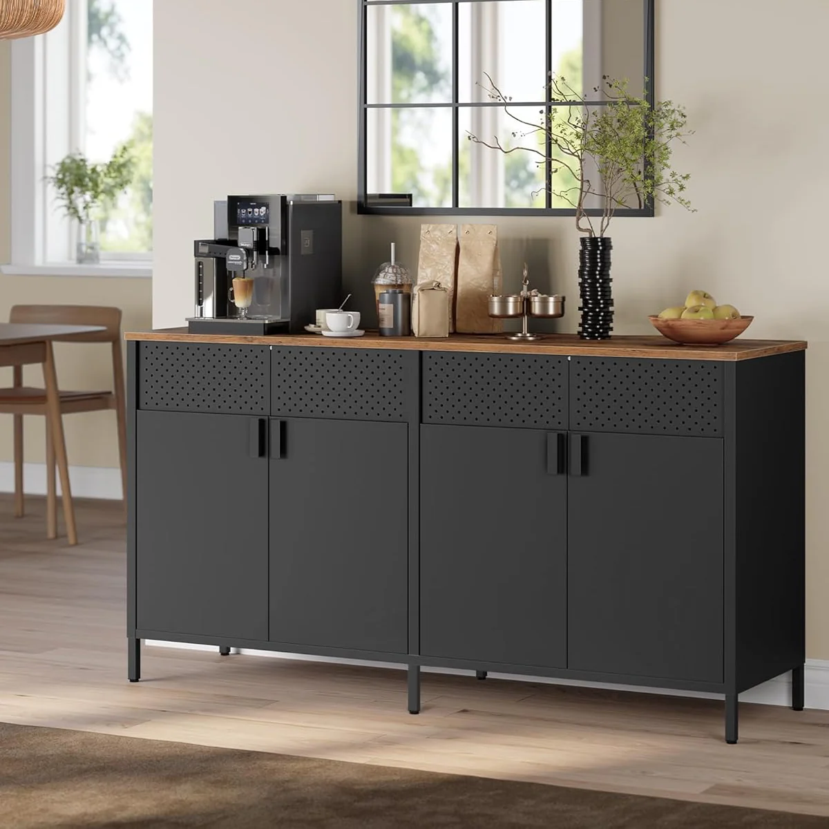 Metalen Opbergkast – 4 Deuren – Verstelbare Plank – Stalen Frame – 141 cm Breed - Image 3