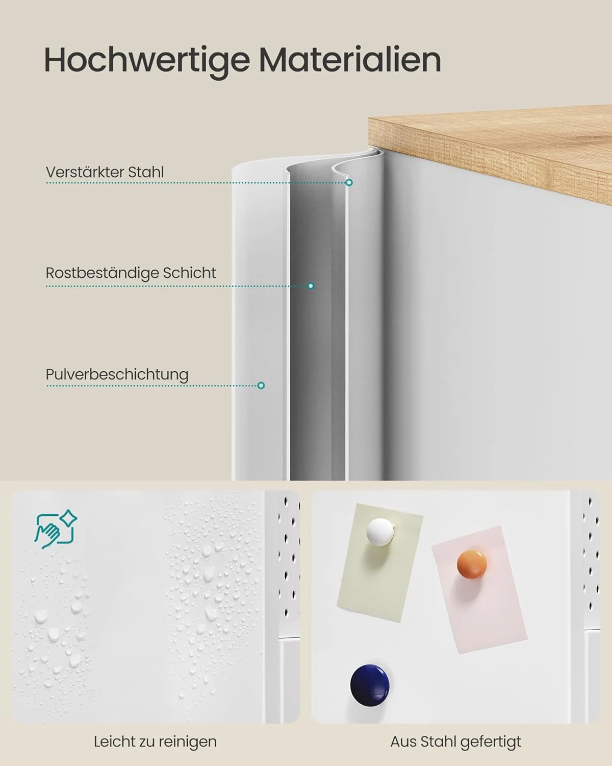 Metalen Opbergkast – 4 Deuren – Verstelbare Plank – Stalen Frame – 141 cm Breed - Image 5