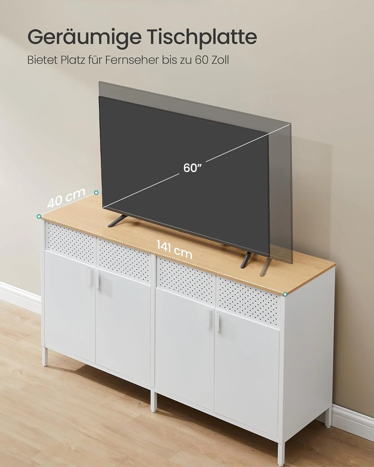 Metalen Opbergkast – 4 Deuren – Verstelbare Plank – Stalen Frame – 141 cm Breed - Image 8
