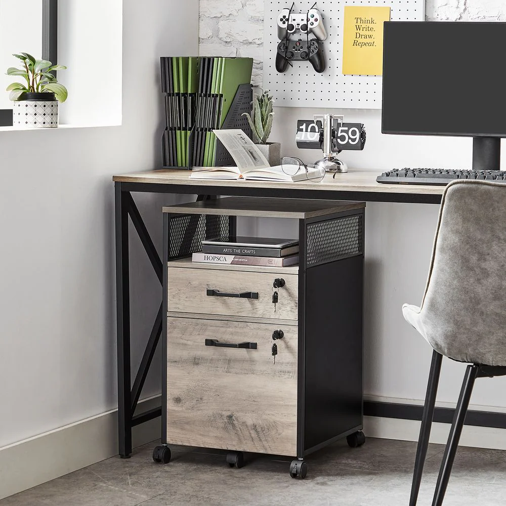Mobiele Archiefkast met Laden – Industrieel Design – Hangmappenlade – 69 cm Hoog – Op Wielen – Tot 60 kg Draagvermogen - Image 3