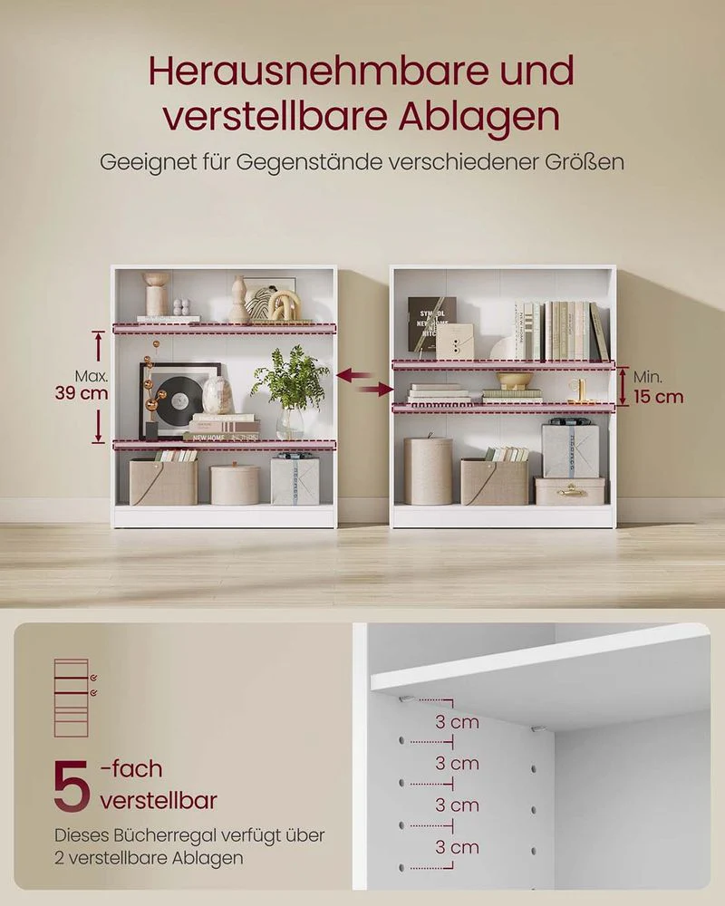 Modern Open Boekenkast – Ruim Staand Opbergrek Met Verstelbare Planken en Minimalistisch Design - Image 17