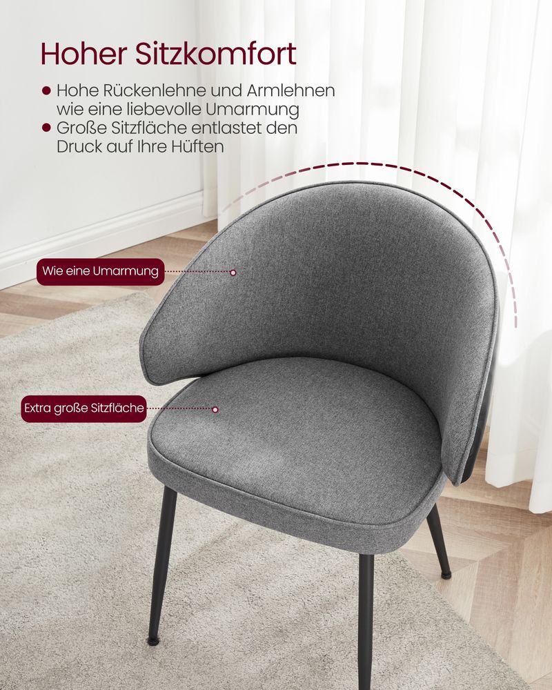 Moderne eetkamerstoelen met armleuning – Set van 2 - Image 3