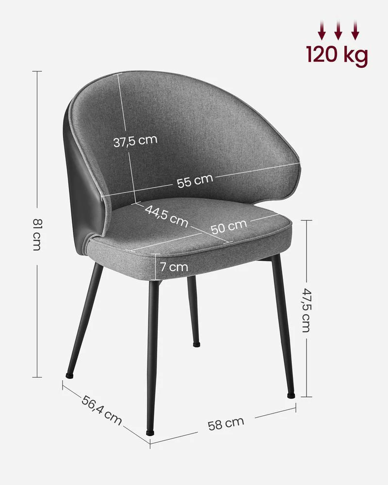 Moderne eetkamerstoelen met armleuning – Set van 2 - Image 4