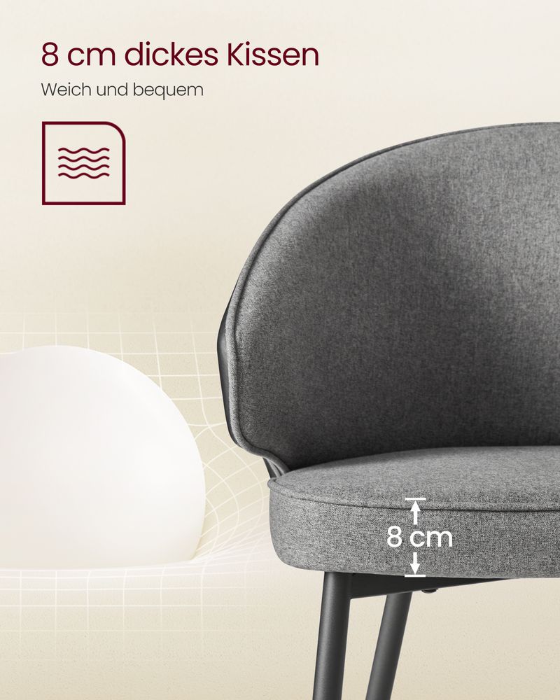 Moderne eetkamerstoelen met armleuning – Set van 2 - Image 7