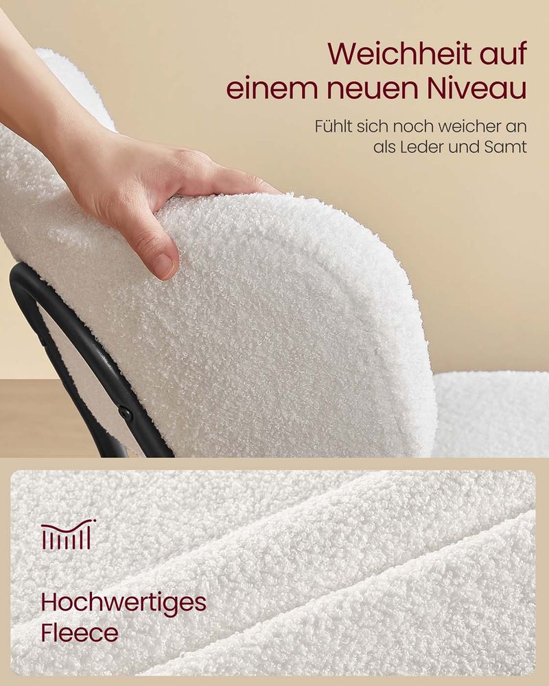 Moderne Eetkamerstoelen – Set van 2 – Gestoffeerd met Fleece – Ronde Zitting met Rugleuning - Image 5