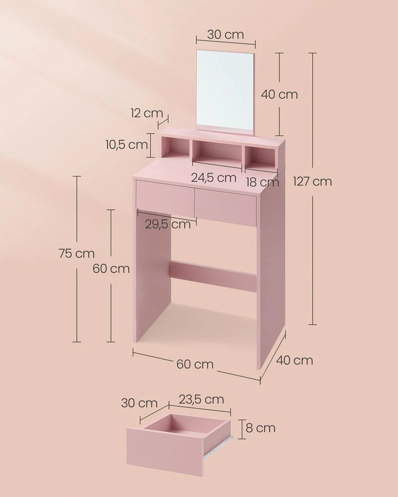 Moderne Kaptafel met Spiegel – Compact en Stijlvol - Image 7