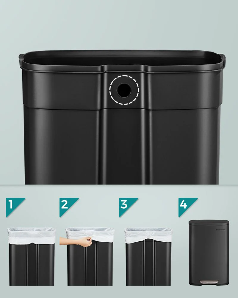 Moderne Pedaalemmer - 50 Liter - Prullenbak - Image 11